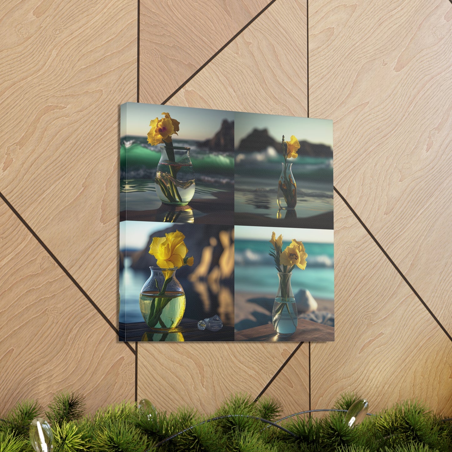 Canvas Gallery Wraps Yellow Gladiolus glass 5