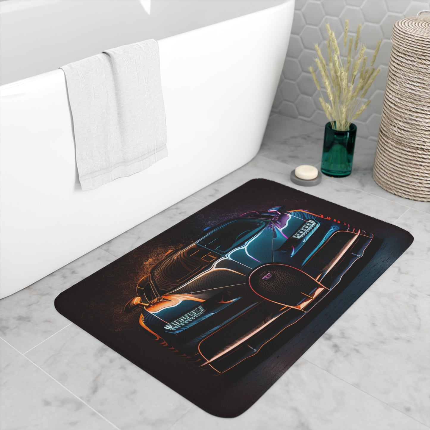 Memory Foam Bath Mat Bugatti Chiron Super 3