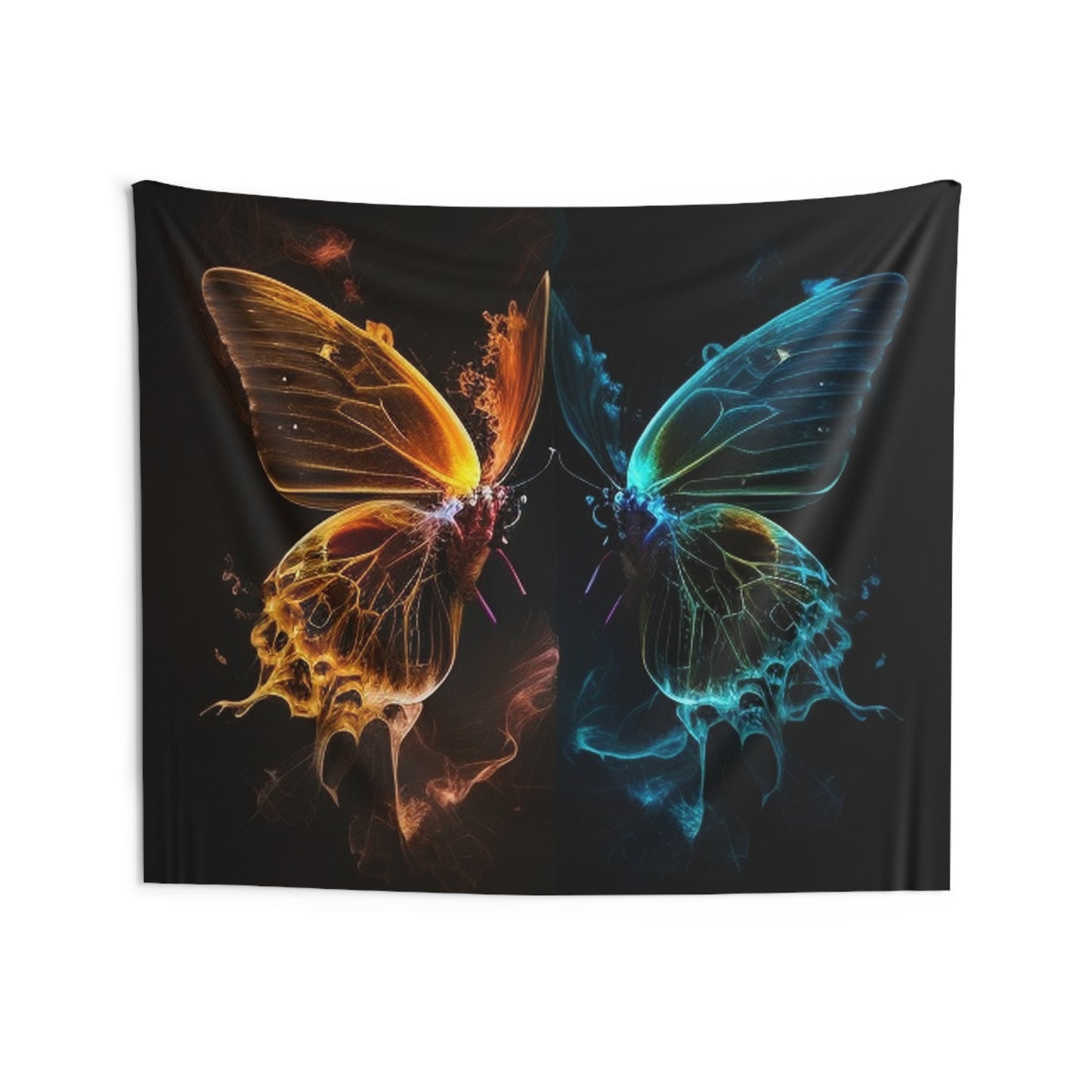 Indoor Wall Tapestries Kiss Neon Butterfly 1
