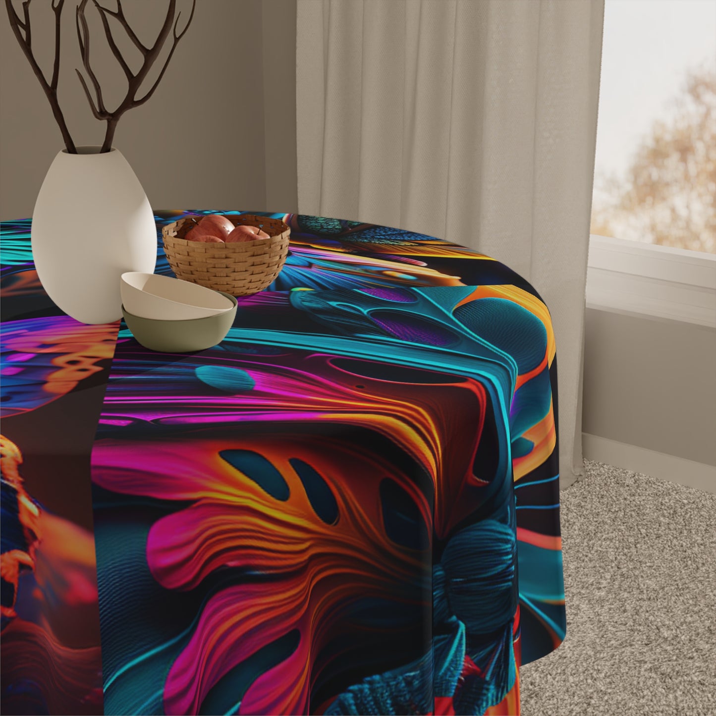 Tablecloth Neon Butterfly Macro 5