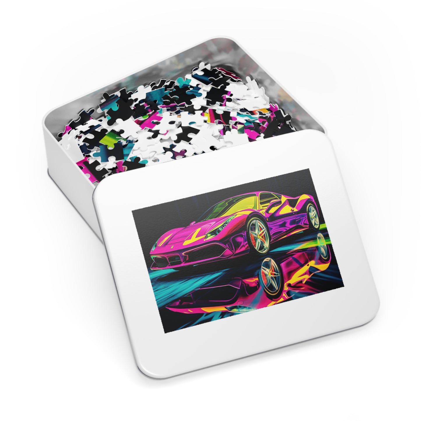Jigsaw Puzzle (30, 110, 252, 500,1000-Piece) Pink Ferrari Macro 3