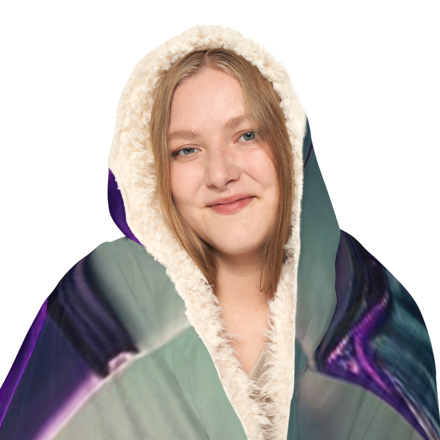 Snuggle Hooded Blanket Purple Sweet pea in a vase 3