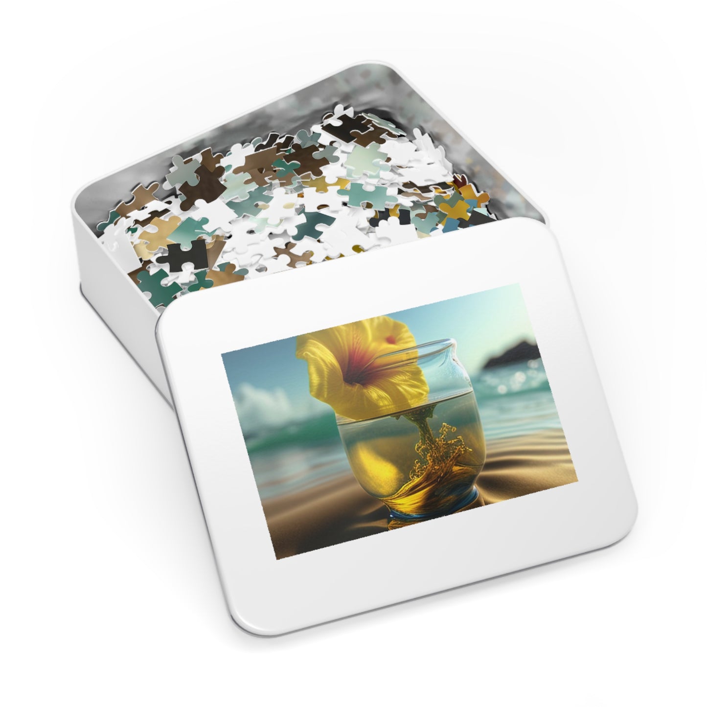 Jigsaw Puzzle (30, 110, 252, 500,1000-Piece) Yellow Hibiscus glass 1
