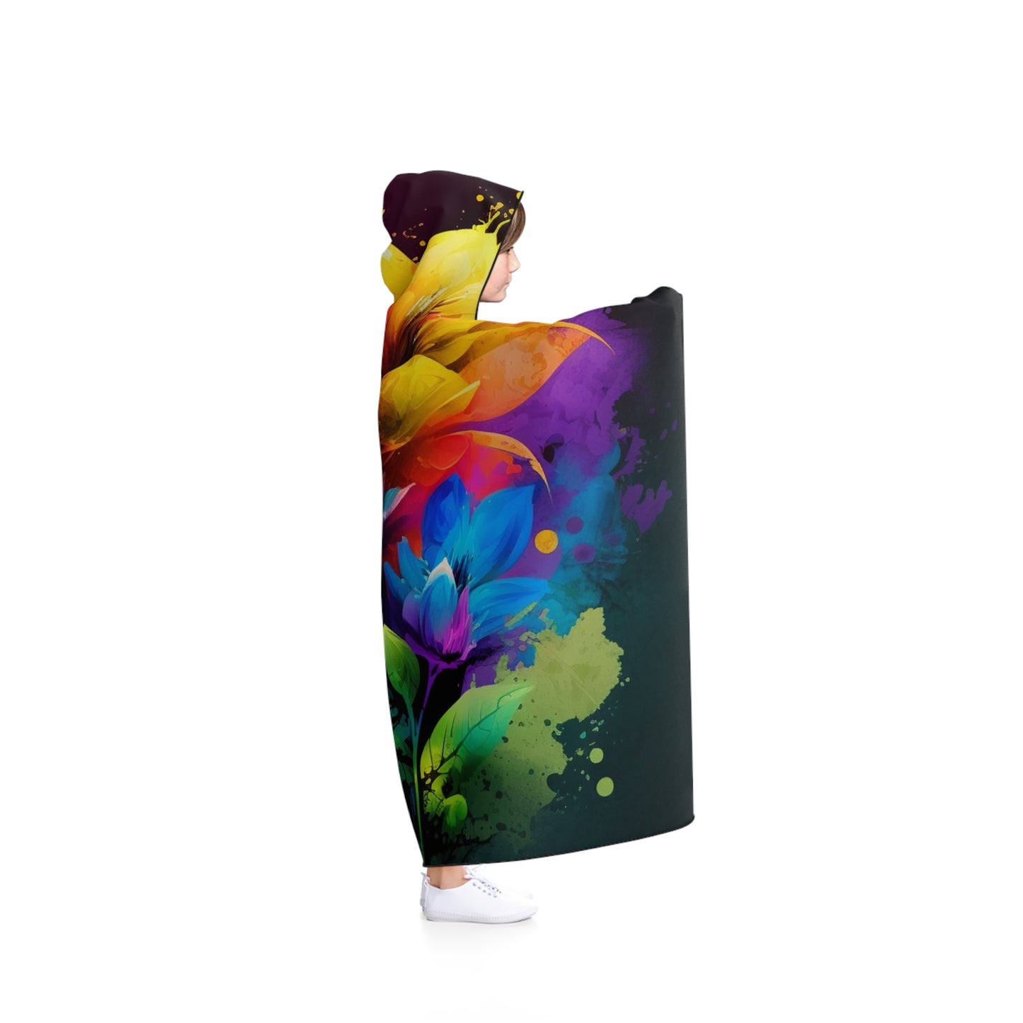 Hooded Blanket Bright Spring Flowers 3