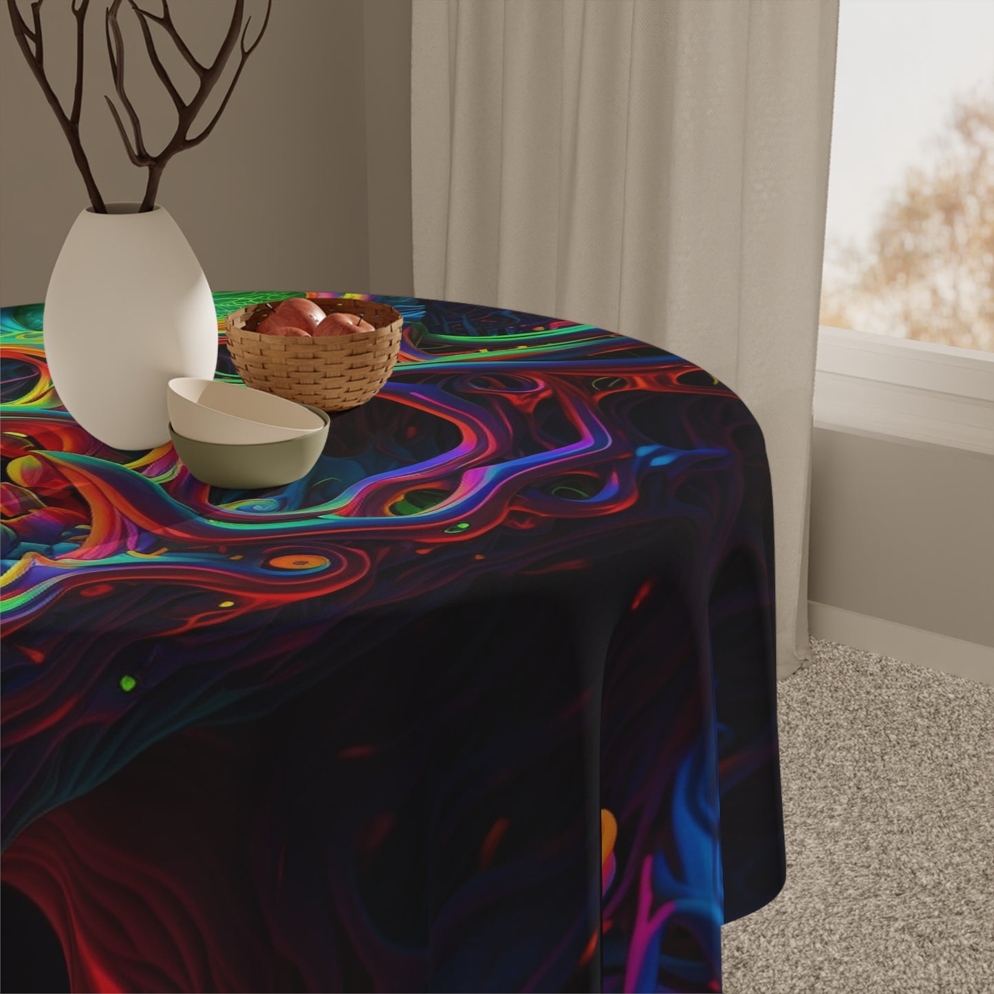 Tablecloth Florescent Skull Death 1