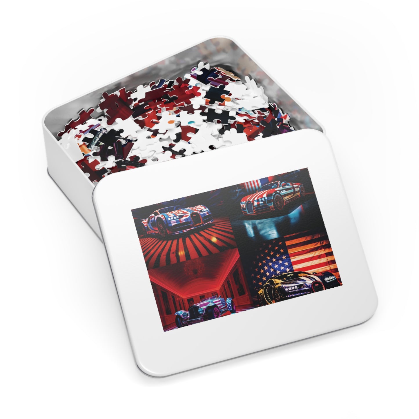 Jigsaw Puzzle (30, 110, 252, 500,1000-Piece) Macro Bugatti American Flag 5