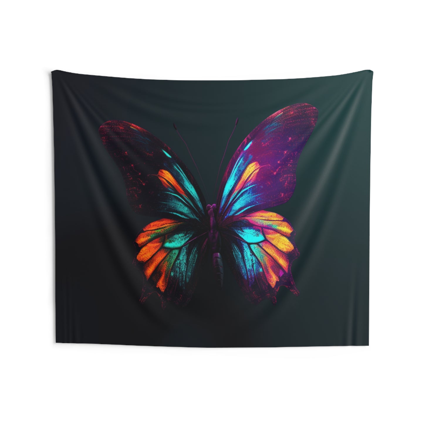 Indoor Wall Tapestries Hyper Colorful Butterfly Macro 4