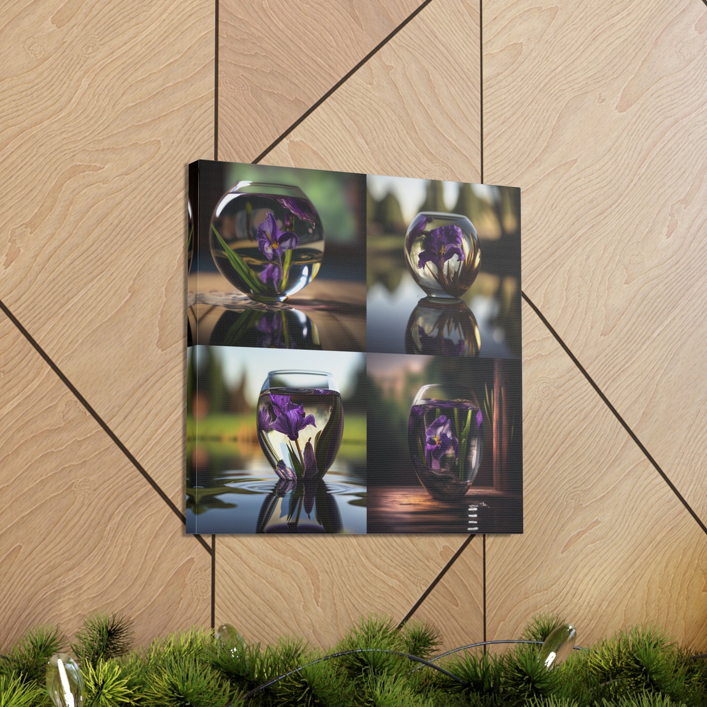 Canvas Gallery Wraps Purple Iris in a vase 5