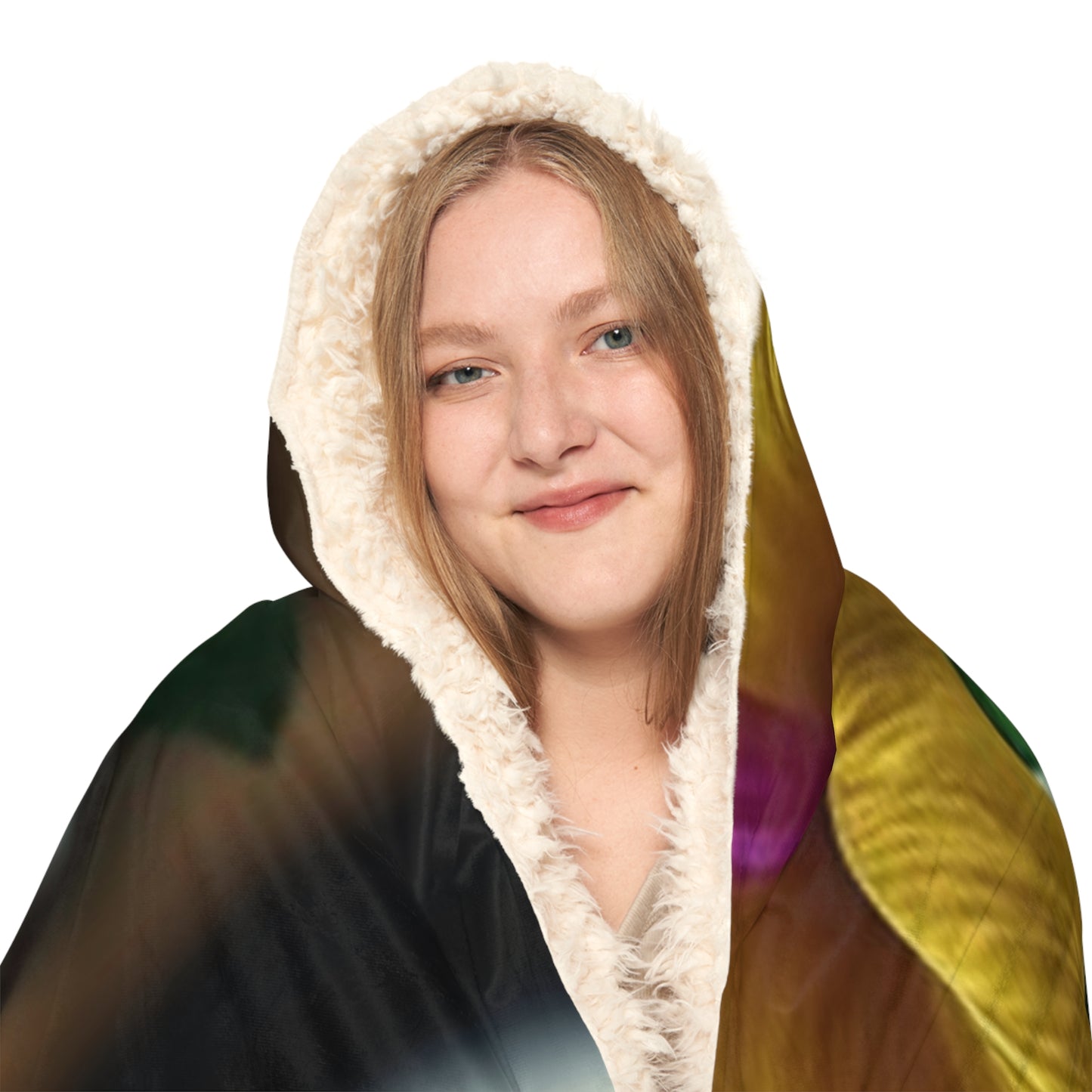 Snuggle Hooded Blanket Yellow Hibiscus Wood 1