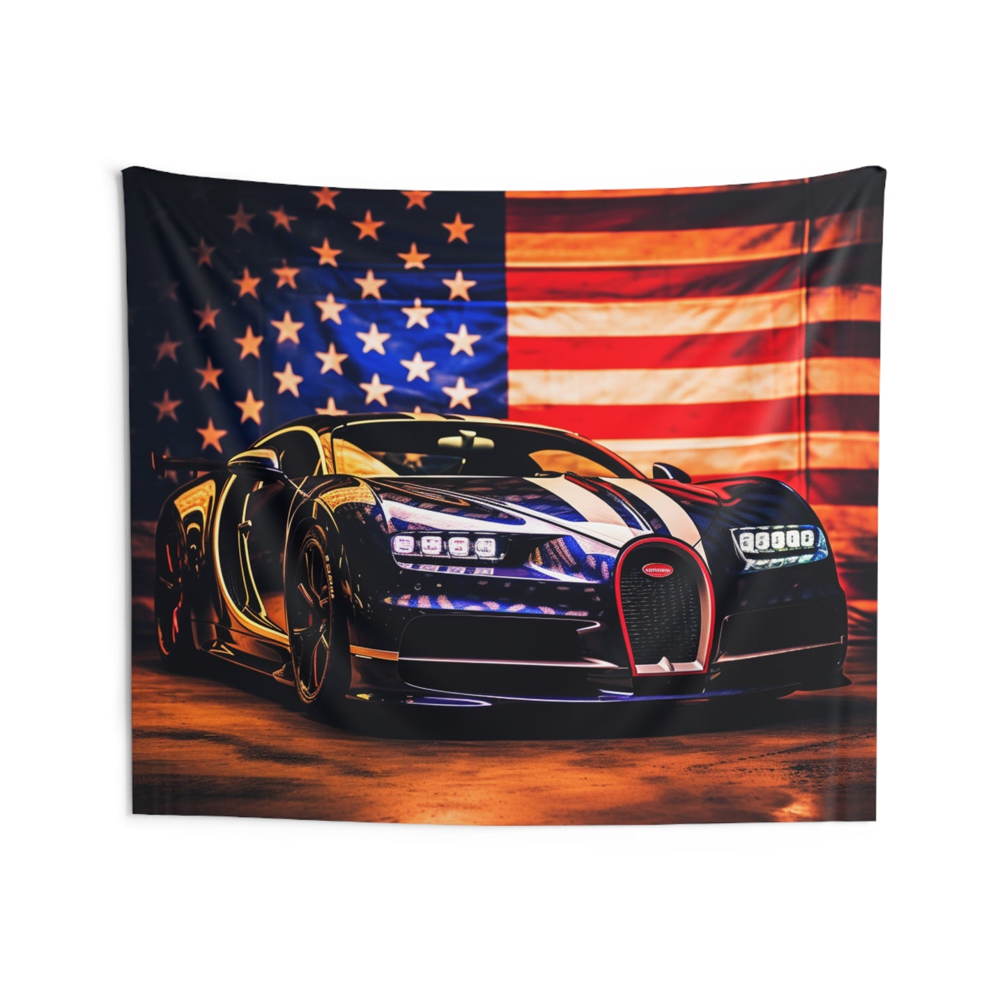 Indoor Wall Tapestries Macro Bugatti American Flag 4