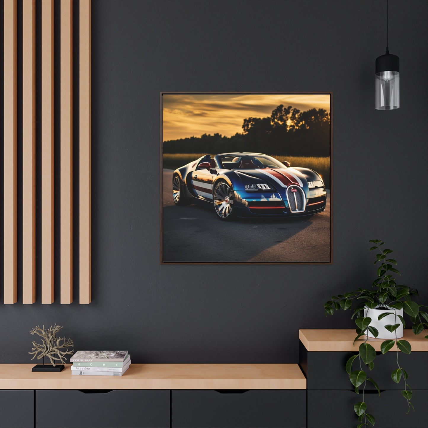 Gallery Canvas Wraps, Square Frame Bugatti Flag American 3