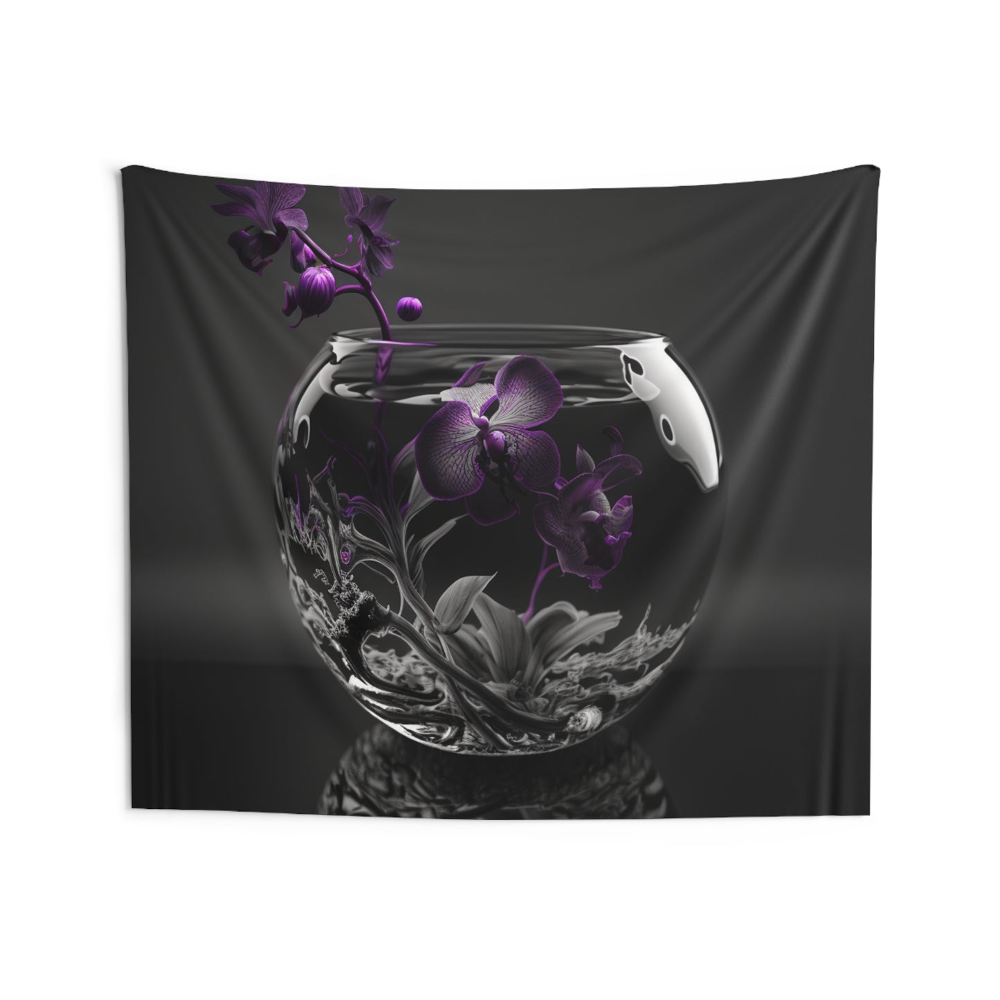 Indoor Wall Tapestries Purple Orchid Glass vase 3