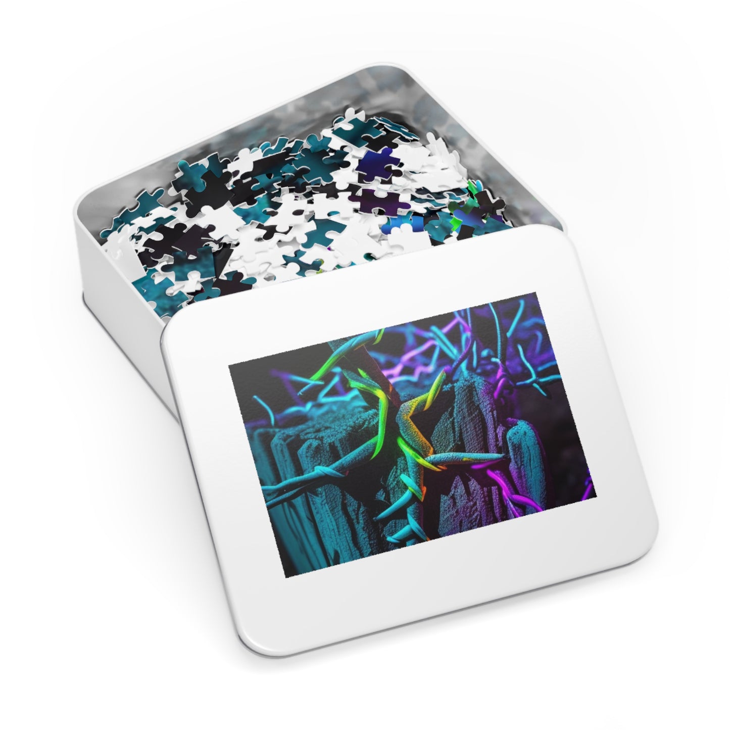 Jigsaw Puzzle (30, 110, 252, 500,1000-Piece) Macro Neon Barbs 3