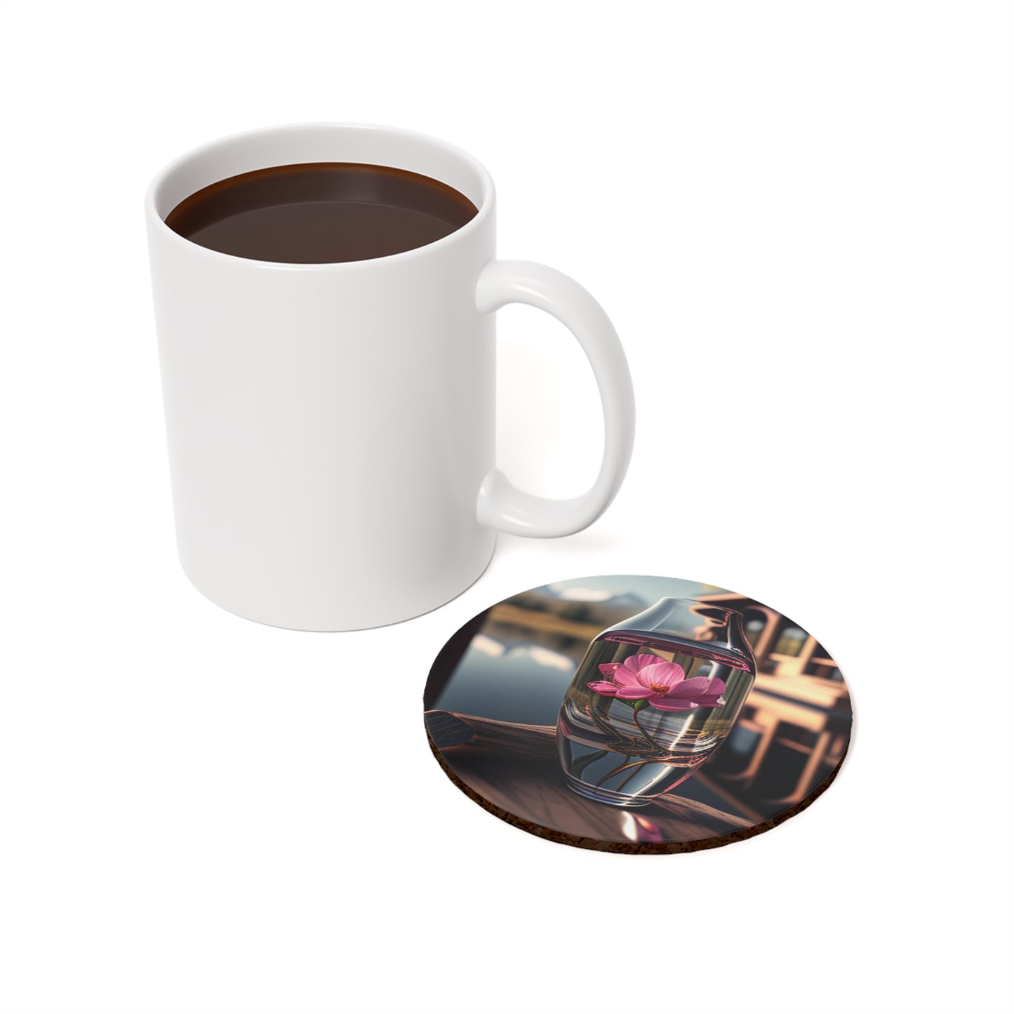 Cork Back Coaster Pink Magnolia 3
