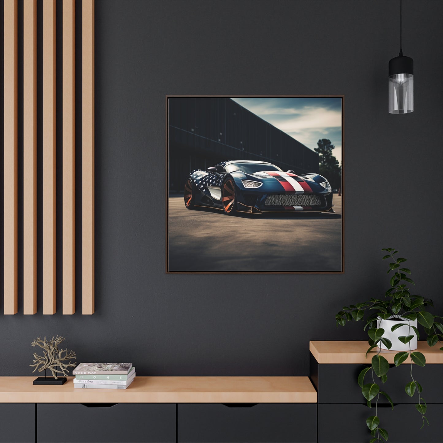 Gallery Canvas Wraps, Square Frame Bugatti Flag American 2