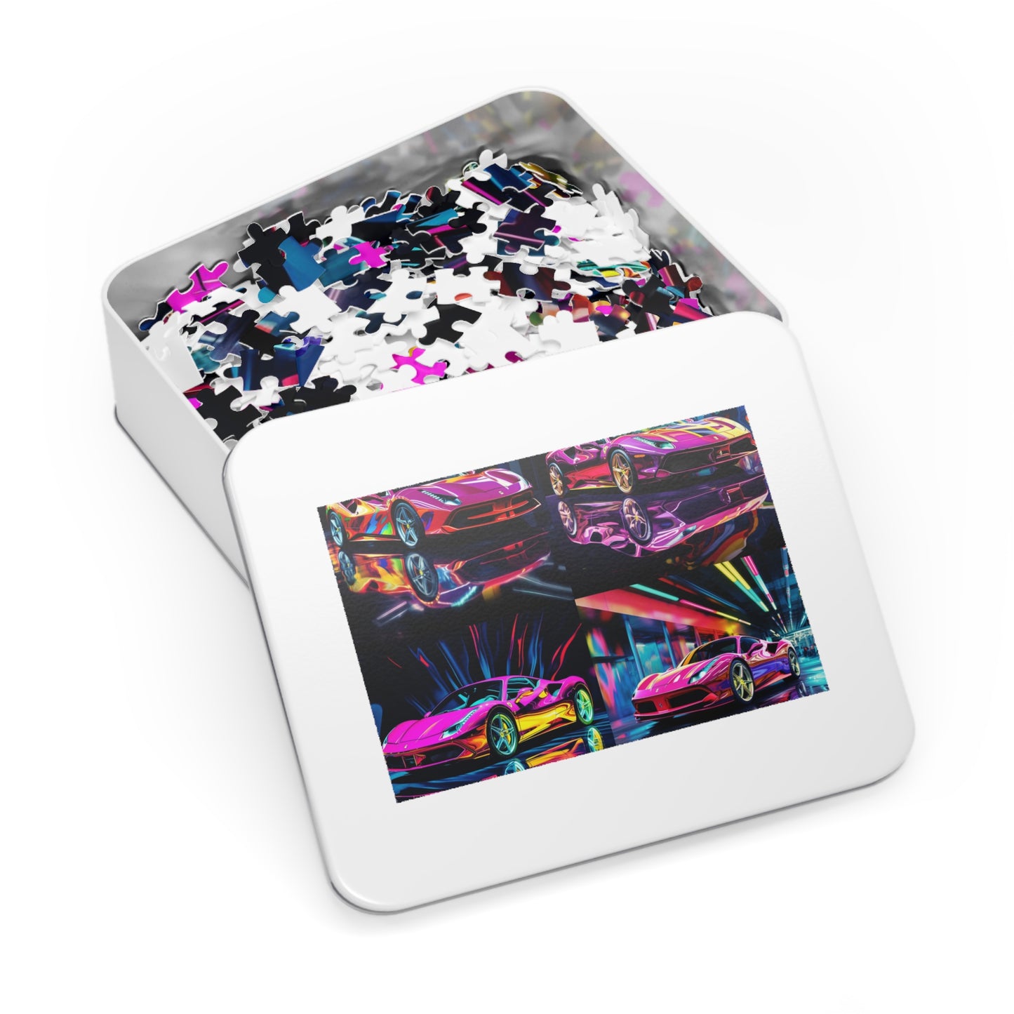 Jigsaw Puzzle (30, 110, 252, 500,1000-Piece) Pink Macro Ferrari 5