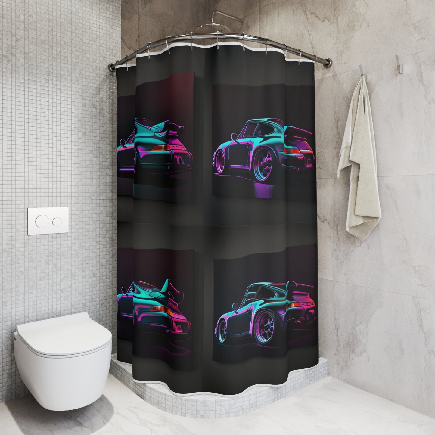 Polyester Shower Curtain Porsche Purple 5