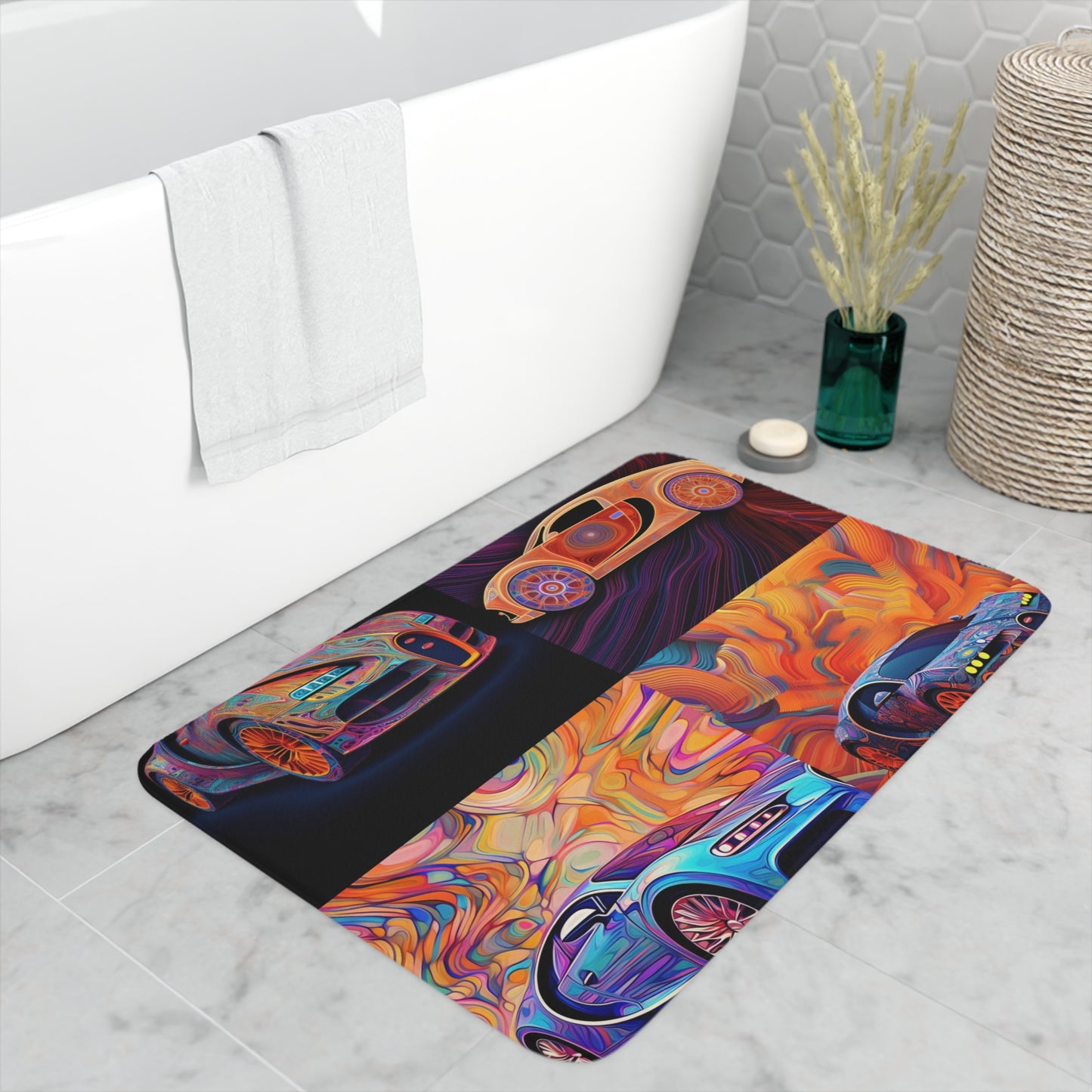 Memory Foam Bath Mat Bugatti Abstract Concept 5