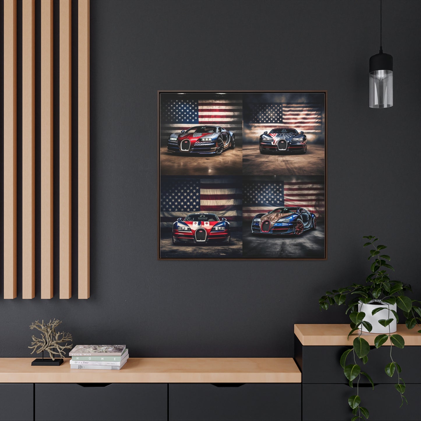 Gallery Canvas Wraps, Square Frame Bugatti American Flag 5