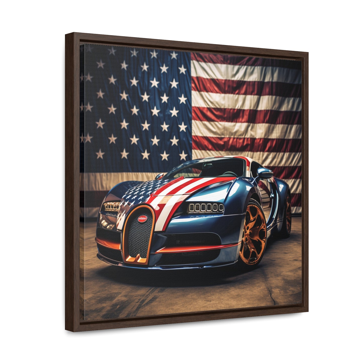 Gallery Canvas Wraps, Square Frame Bugatti Flag American 4