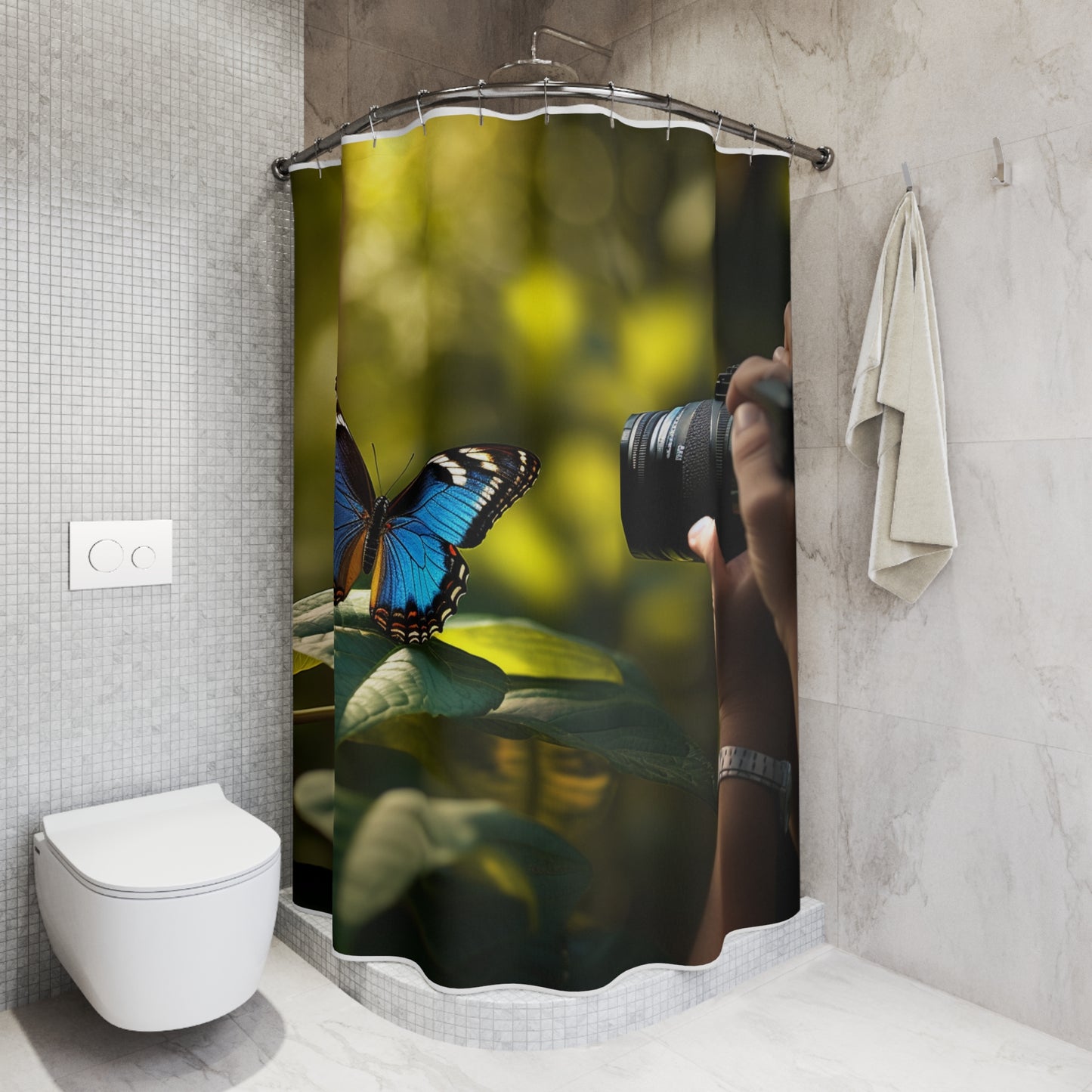 Polyester Shower Curtain Jungle Butterfly 3