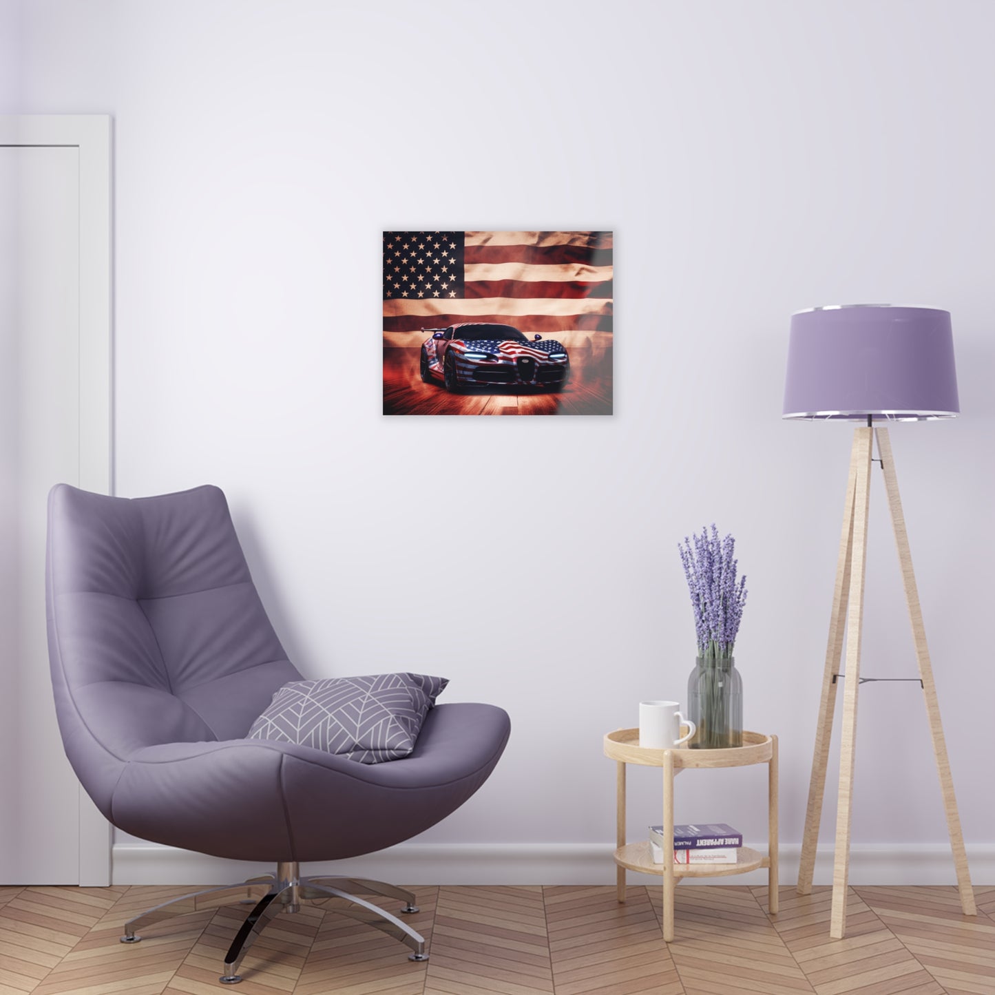 Acrylic Prints Abstract American Flag Background Bugatti 2