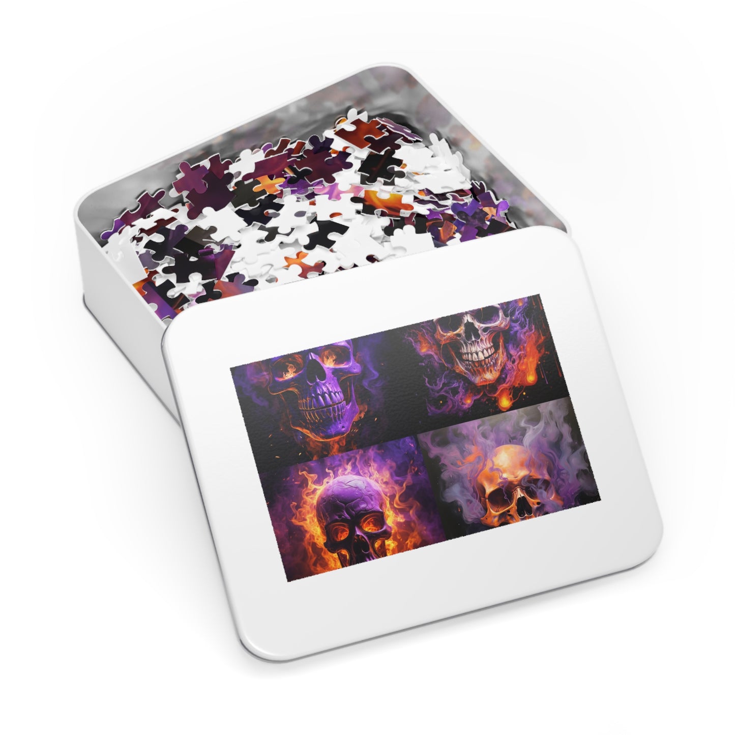 Jigsaw Puzzle (30, 110, 252, 500,1000-Piece) Skull Flames 5