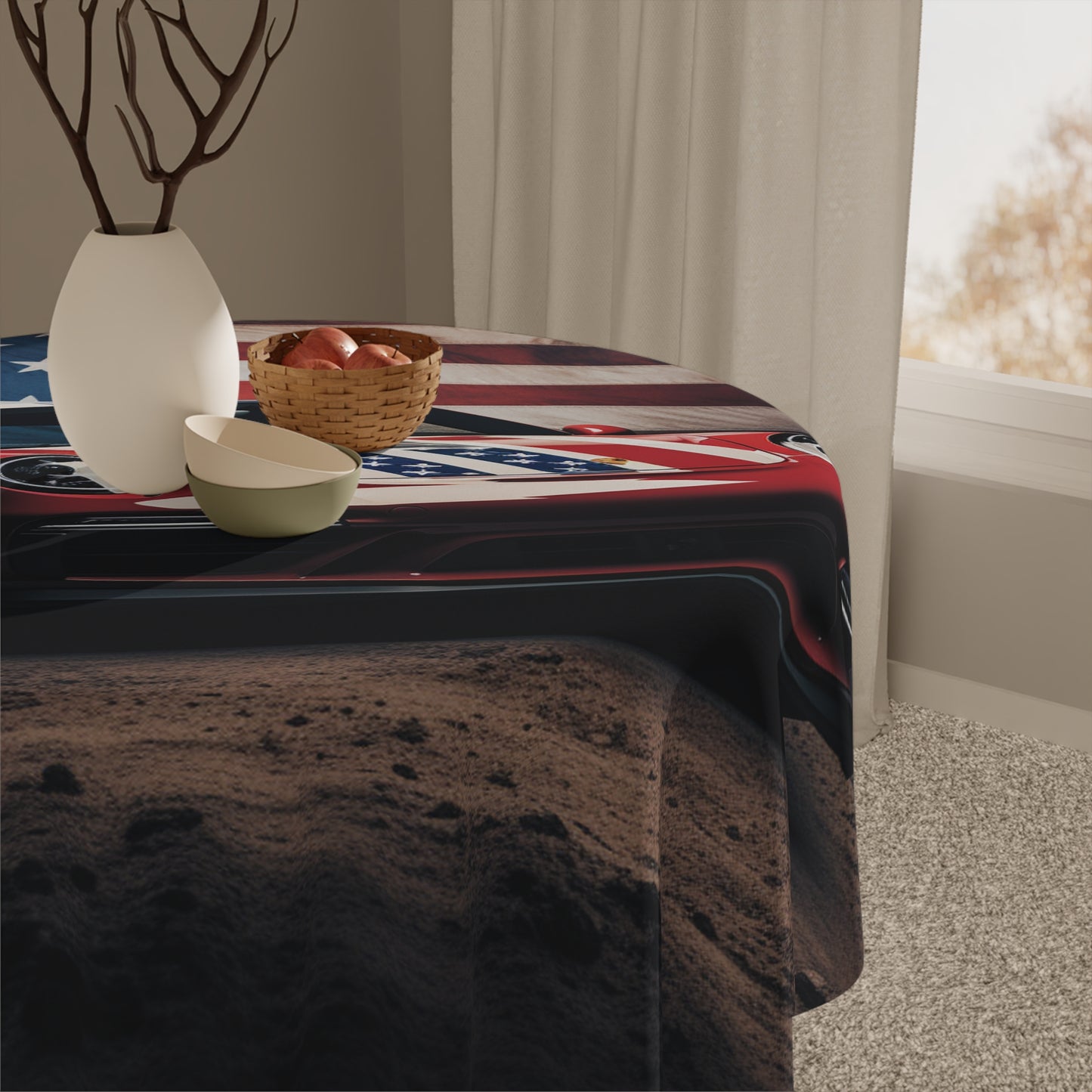 Tablecloth American Flag Background Porsche 3