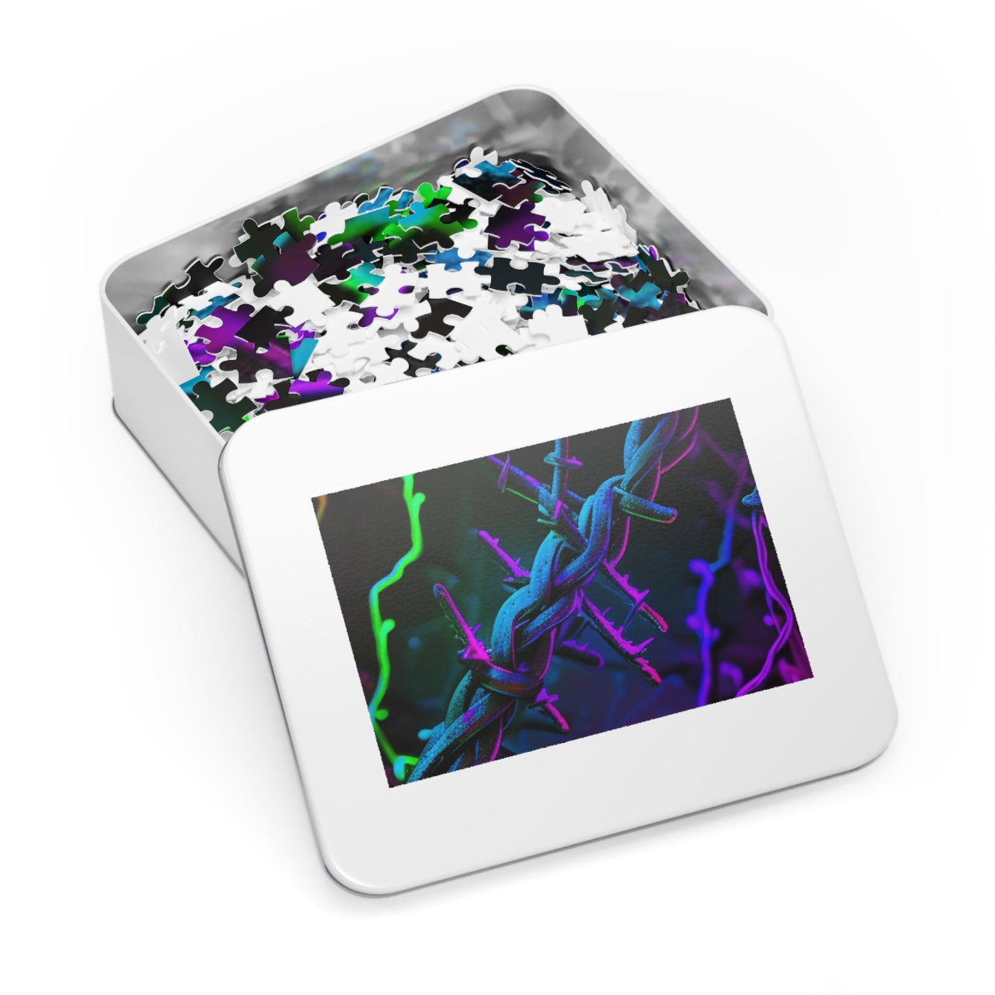 Jigsaw Puzzle (30, 110, 252, 500,1000-Piece) Macro Neon Barbs 4