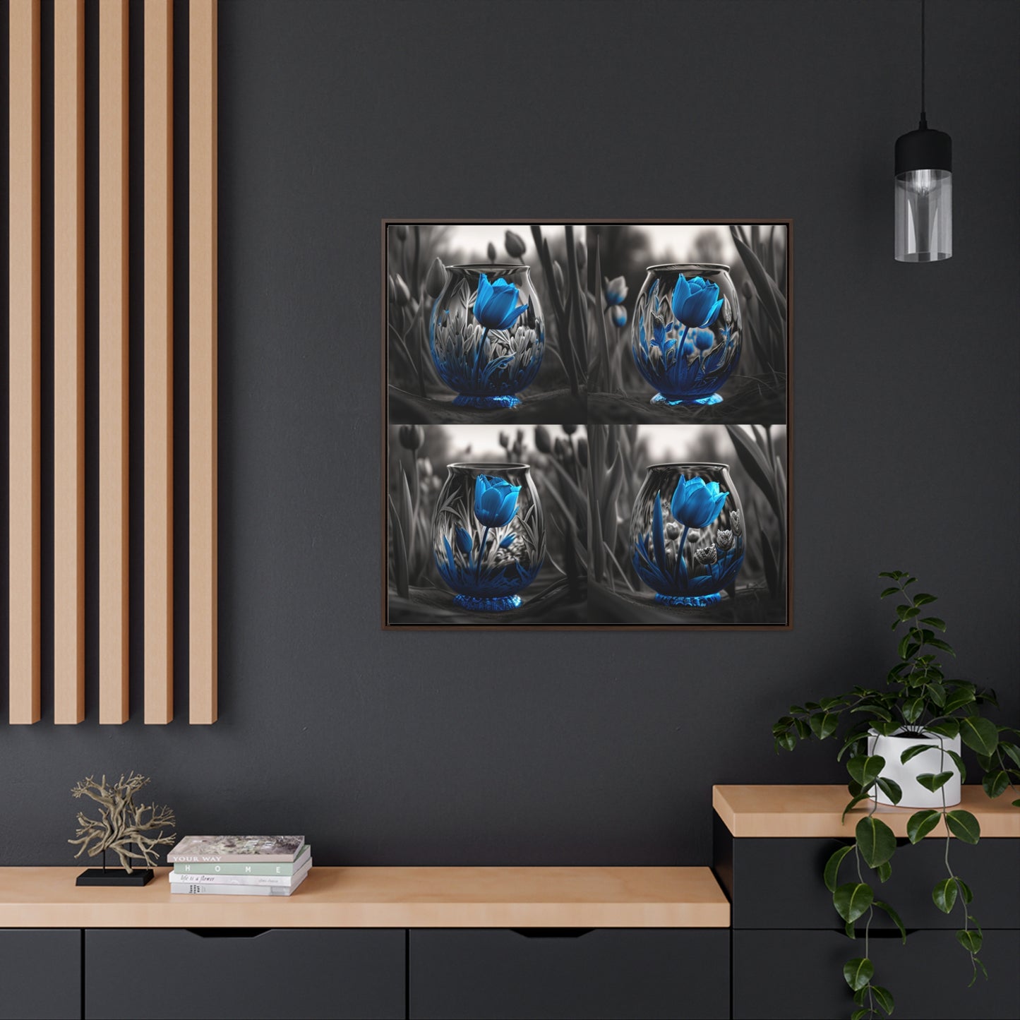 Gallery Canvas Wraps, Square Frame Tulip Blue 5