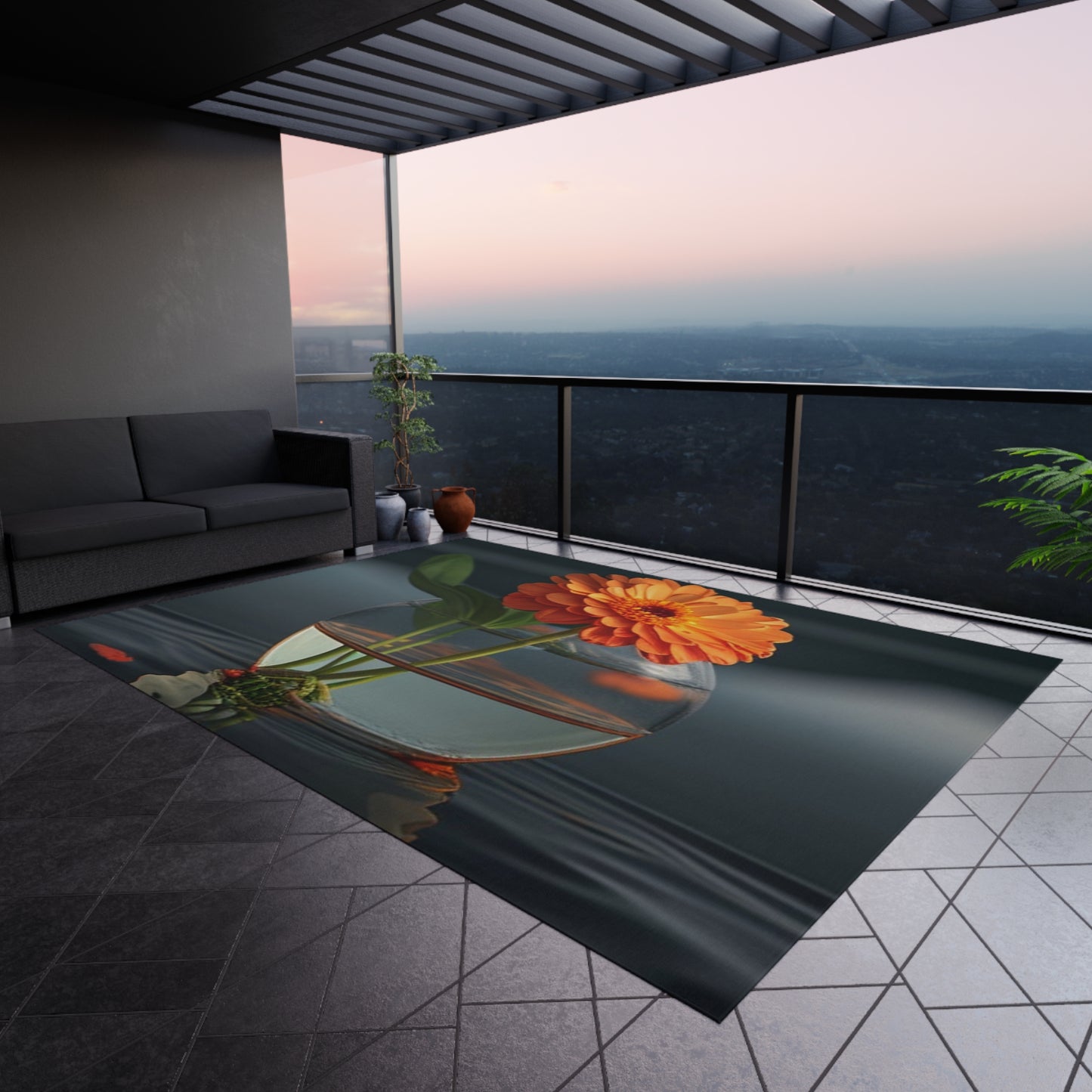 Outdoor Rug Orange Zinnia 2