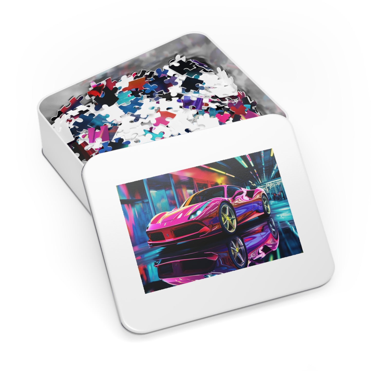 Jigsaw Puzzle (30, 110, 252, 500,1000-Piece) Pink Macro Ferrari 4