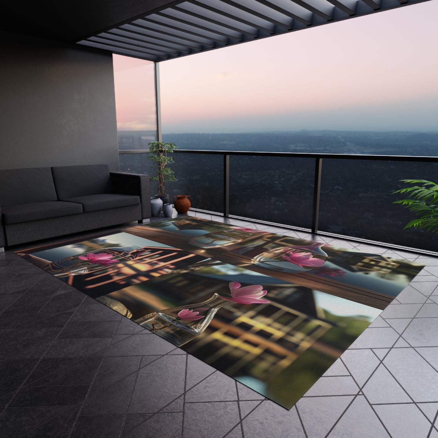 Outdoor Rug Magnolia in a Glass vase 5