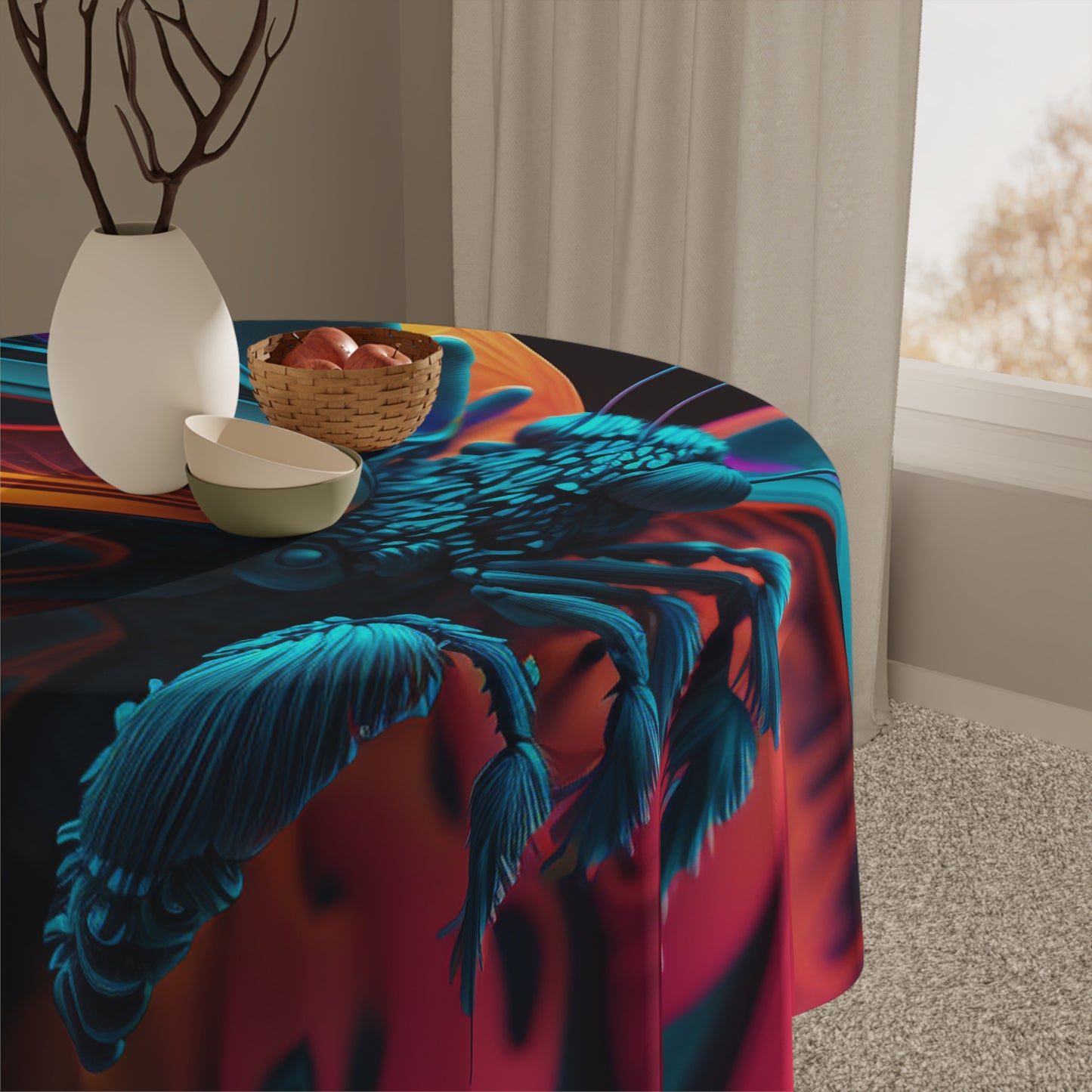 Tablecloth Neon Butterfly Macro 4