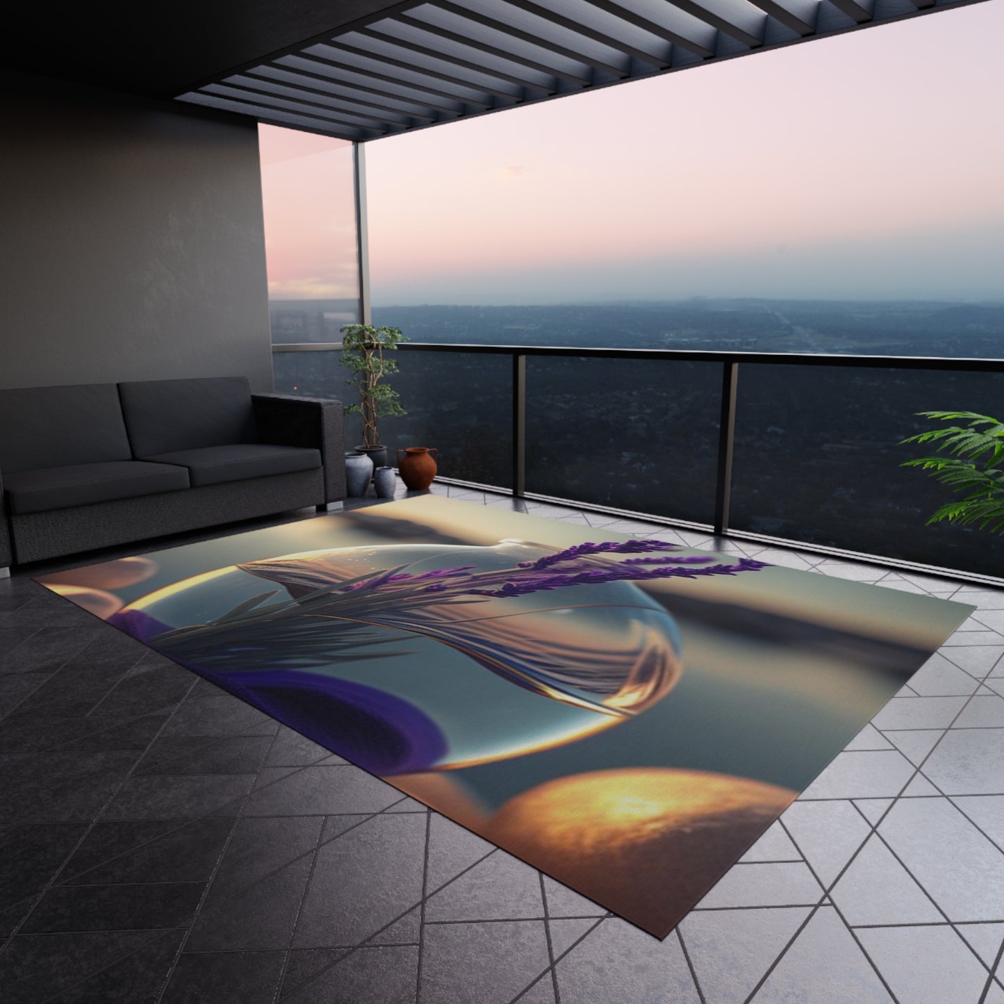 Outdoor Rug Lavender in a vase 3