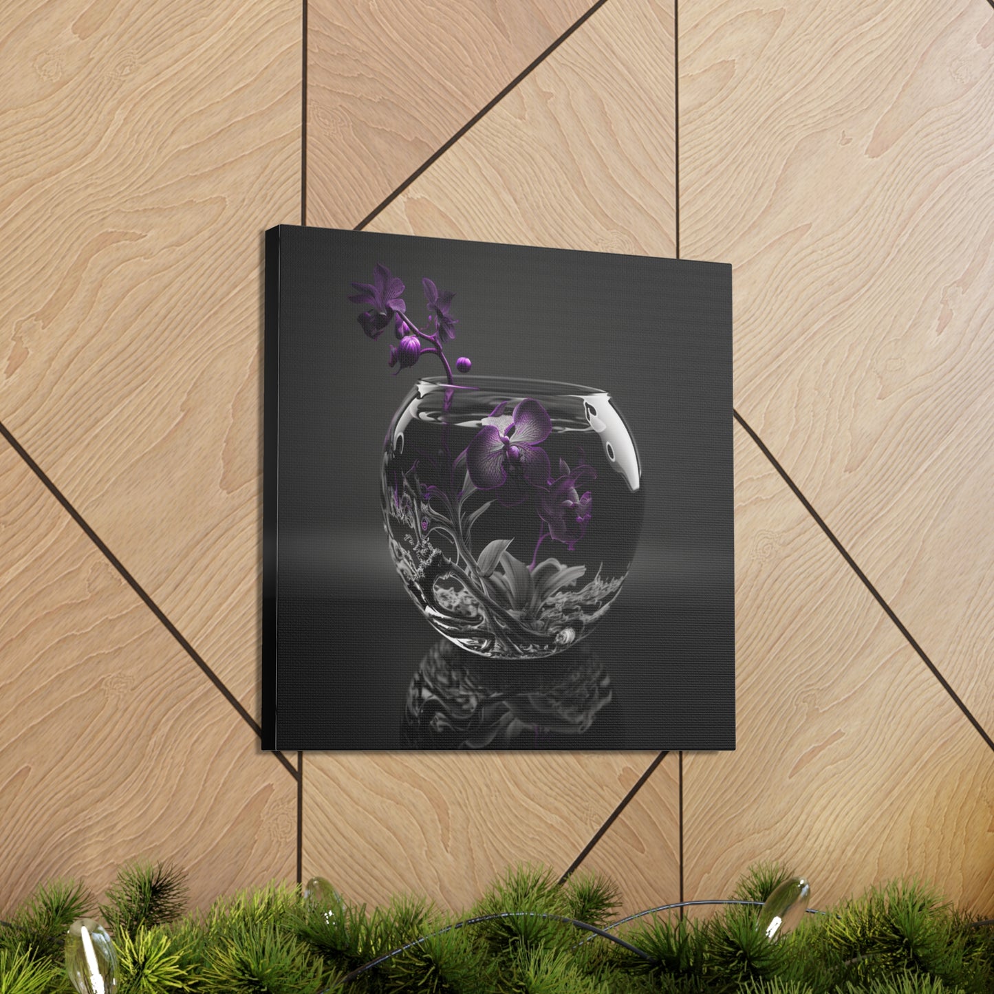 Canvas Gallery Wraps Purple Orchid Glass vase 3