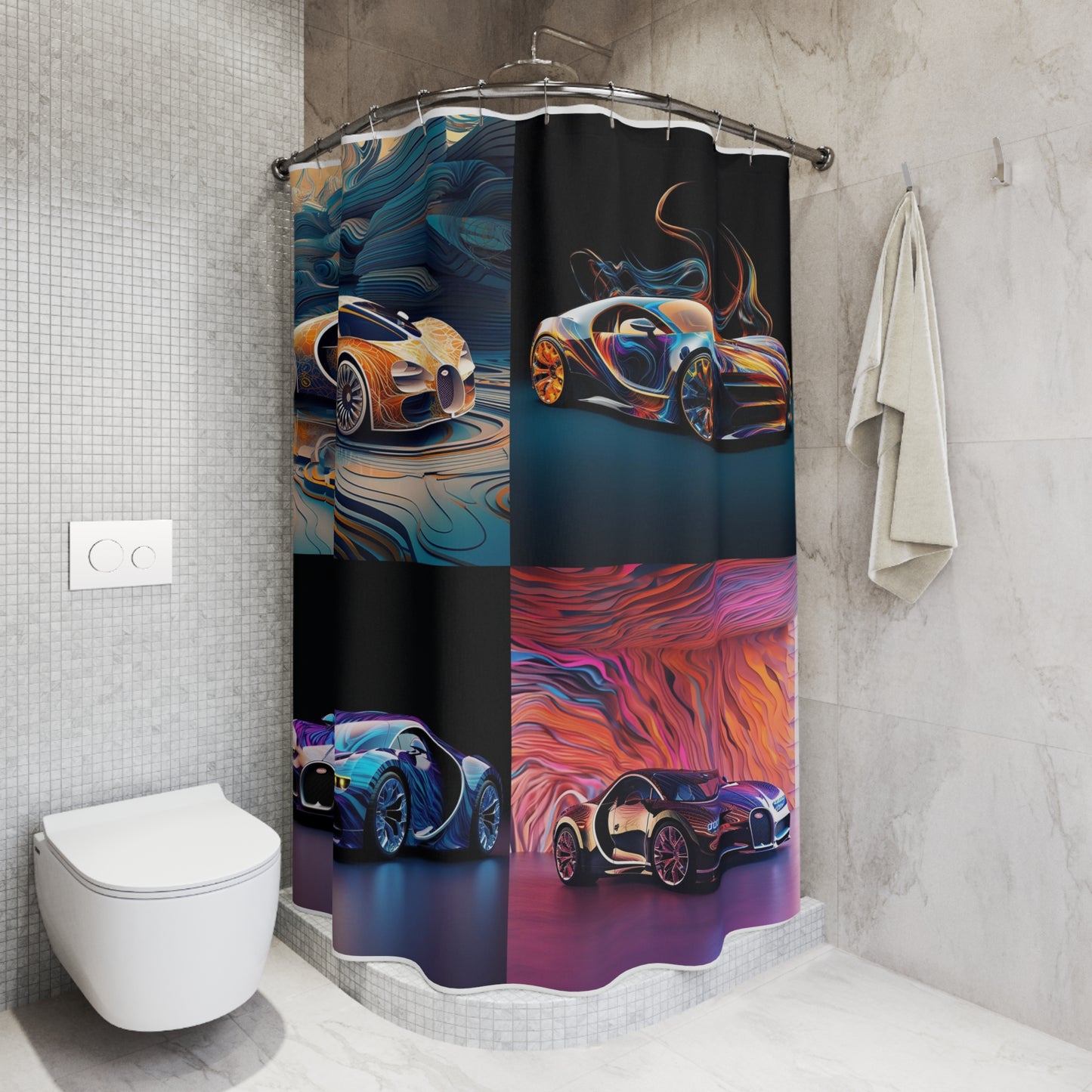 Polyester Shower Curtain Bugatti Abstract Flair 5