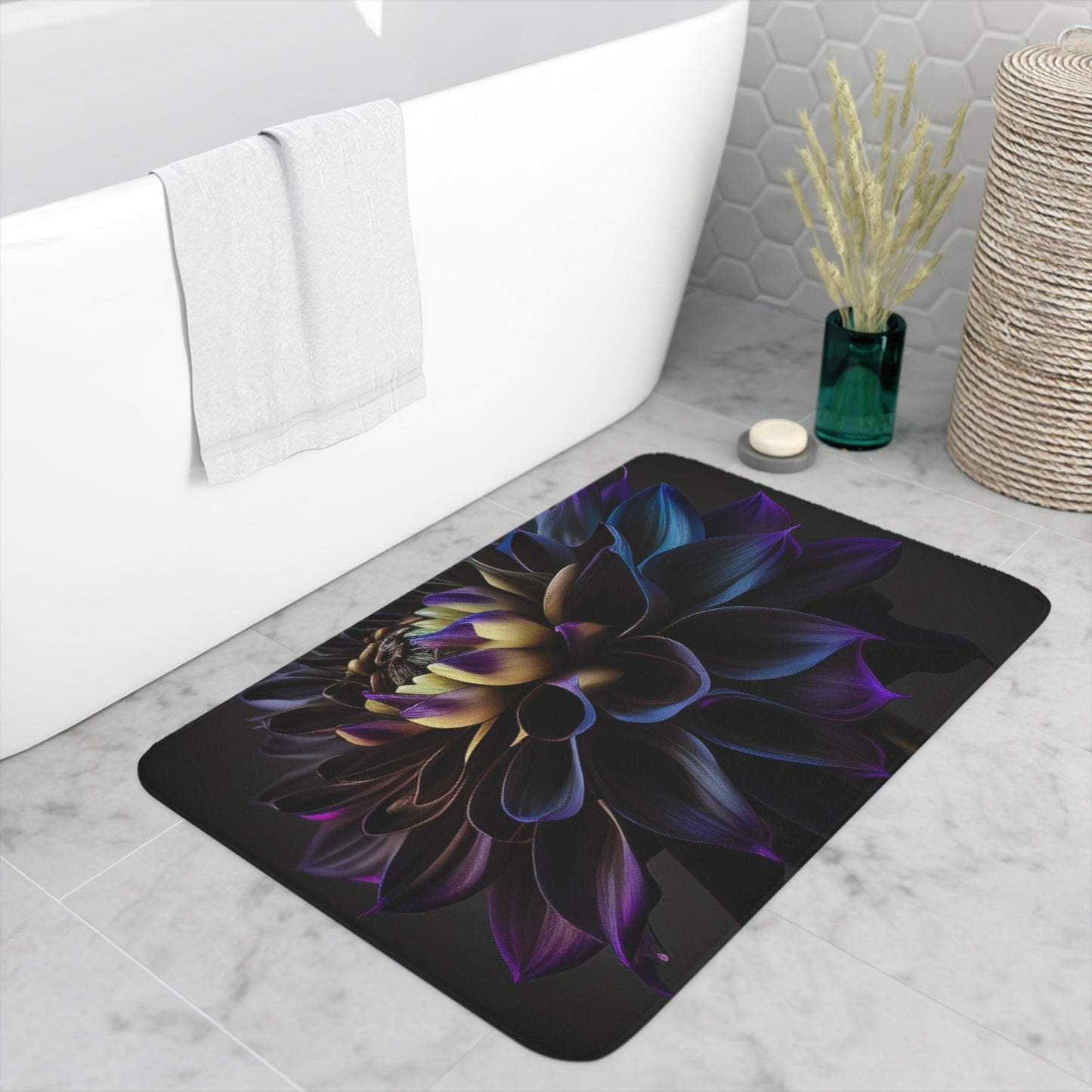 Memory Foam Bath Mat Dahlia Purple 1