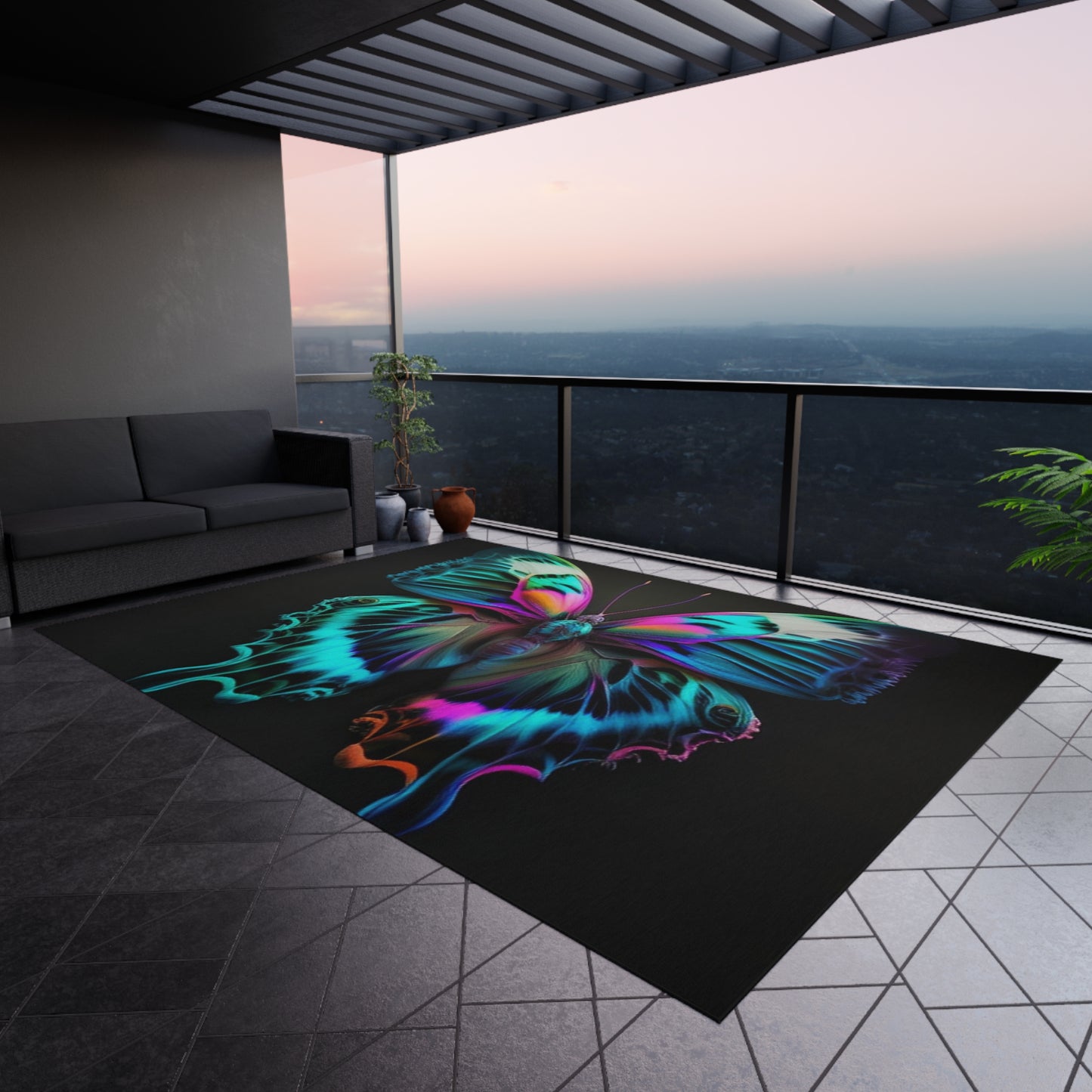 Outdoor Rug Neon Butterfly Fusion 4