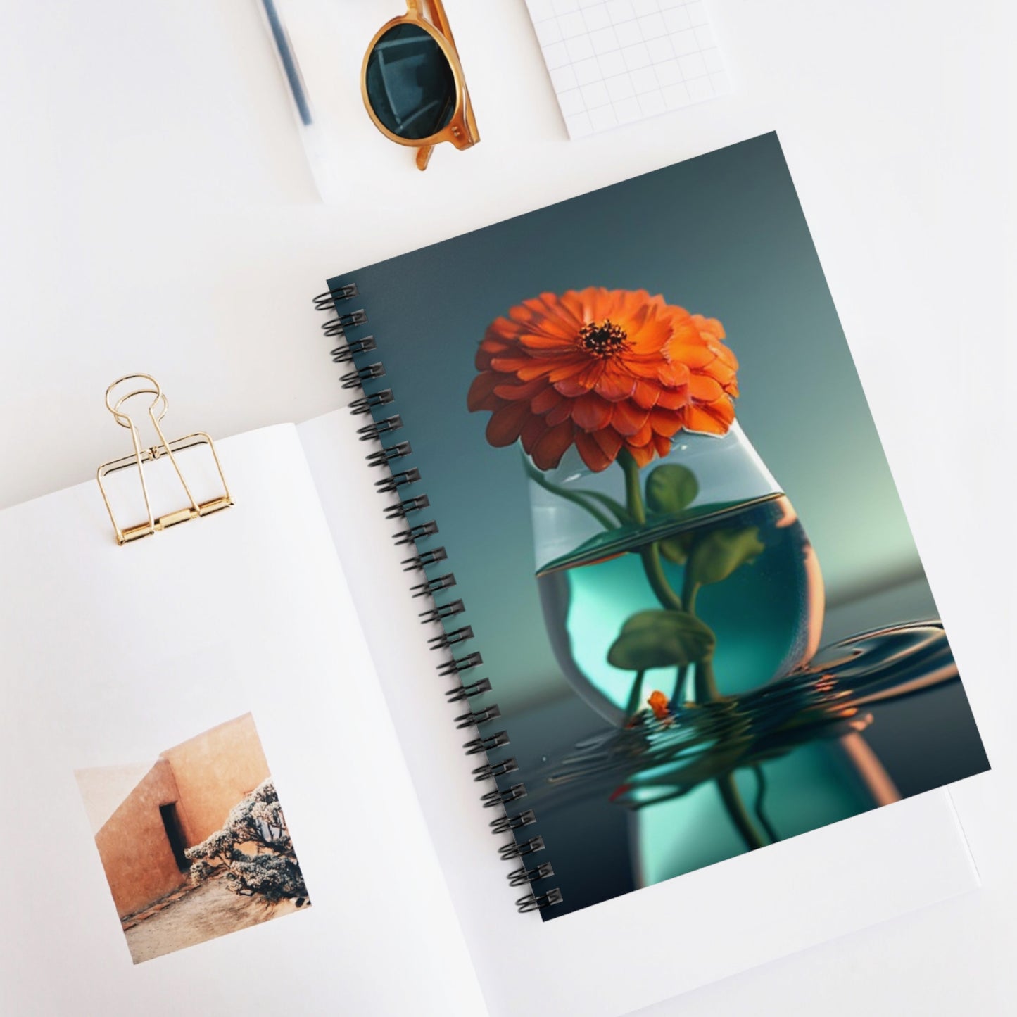 Spiral Notebook - Ruled Line Orange Zinnia 1