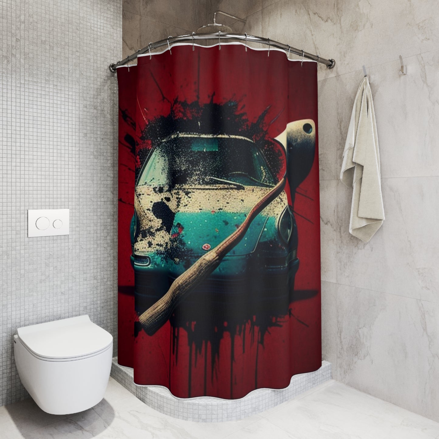 Polyester Shower Curtain Porsche Abstract 1