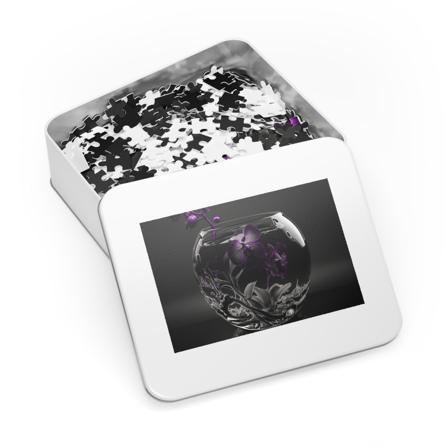 Jigsaw Puzzle (30, 110, 252, 500,1000-Piece) Purple Orchid Glass vase 3