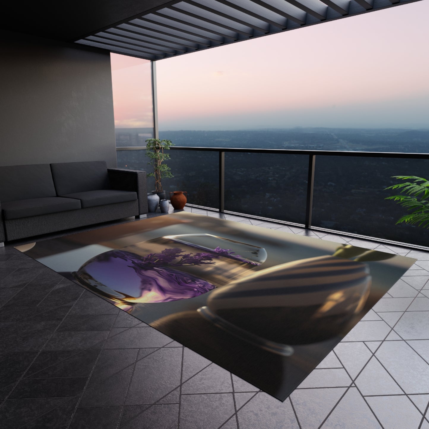 Outdoor Rug Lavender in a vase 1