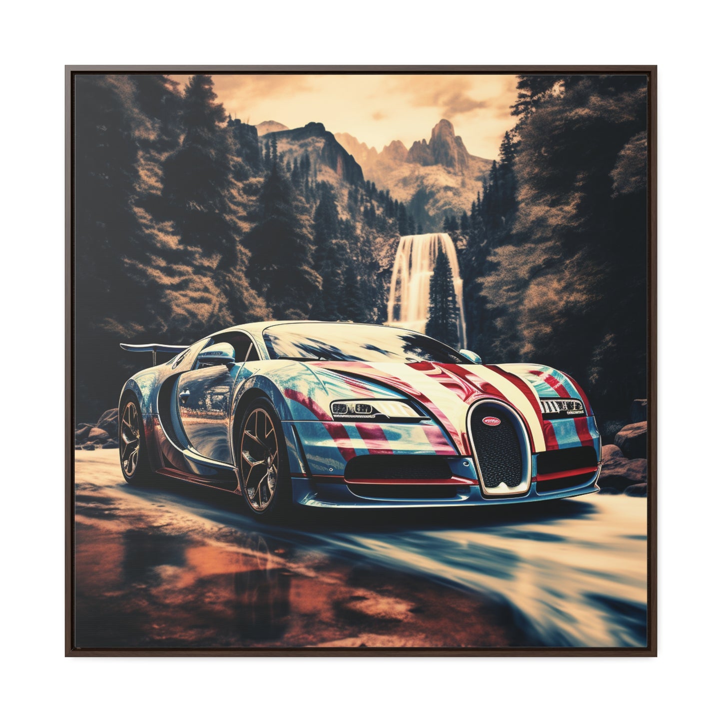 Gallery Canvas Wraps, Square Frame Bugatti Waterfall 1