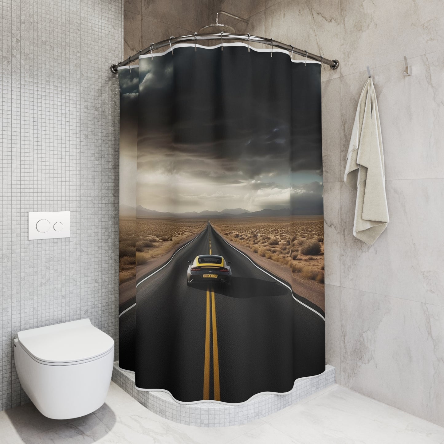 Polyester Shower Curtain Ferrari Road 2