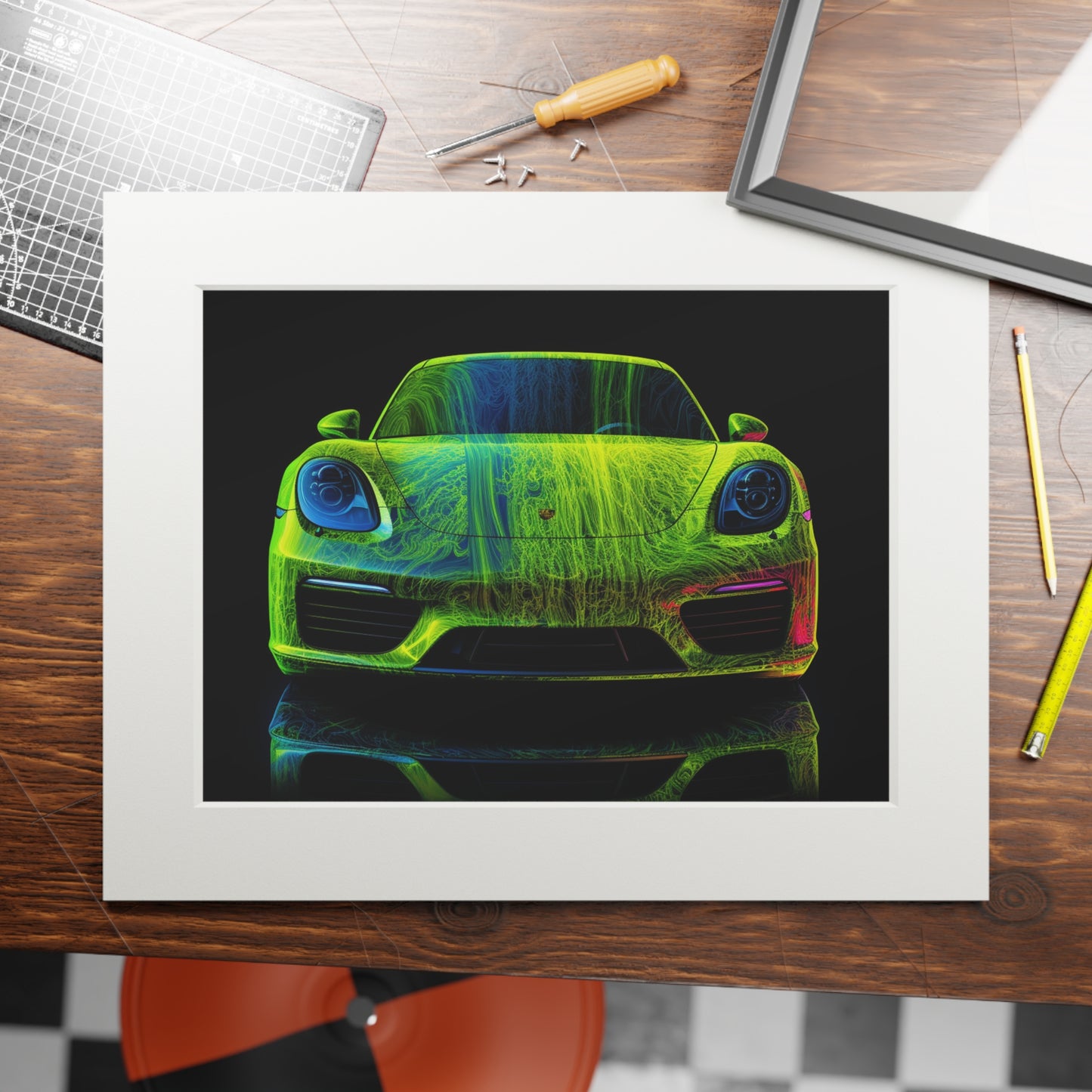Fine Art Prints (Passepartout Paper Frame) Porsche Flair 3