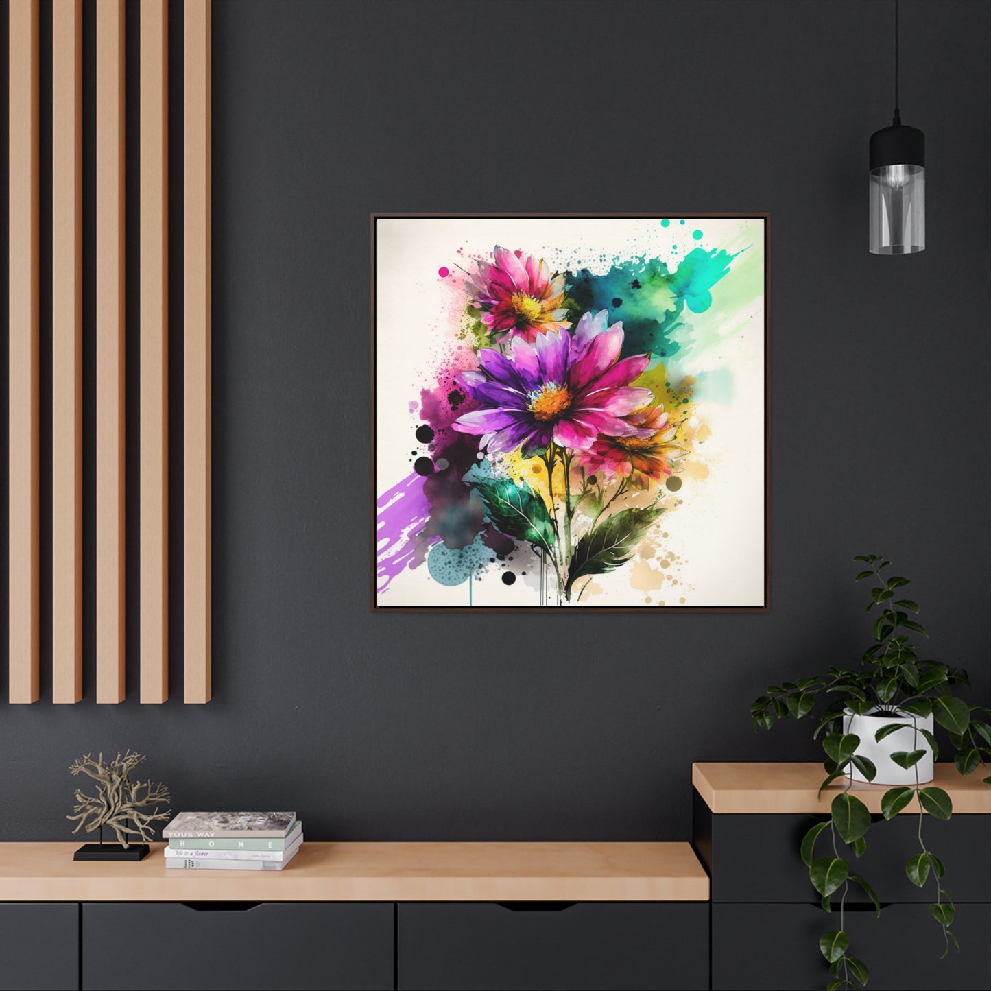 Gallery Canvas Wraps, Square Frame Bright Spring Flowers 1