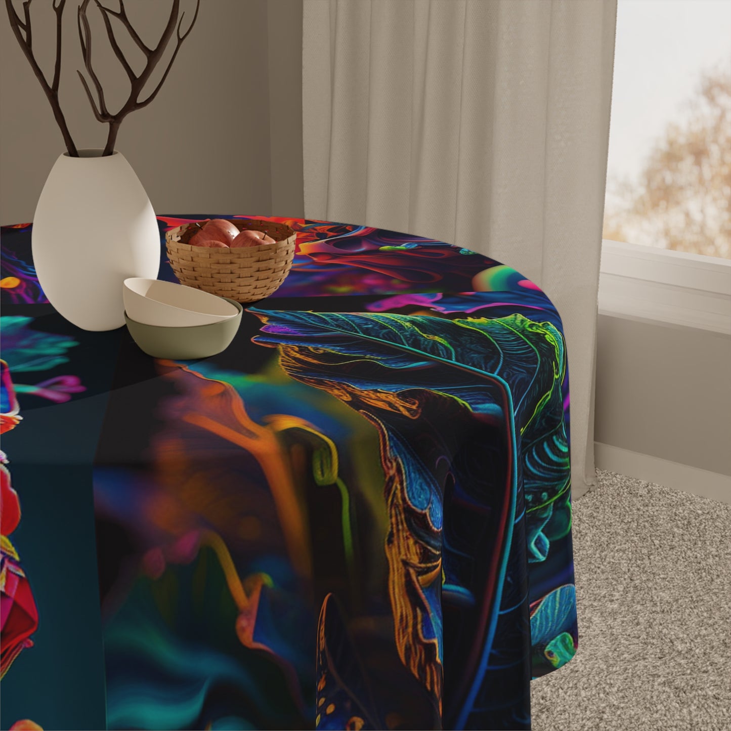 Tablecloth Florescent Skull Death 5