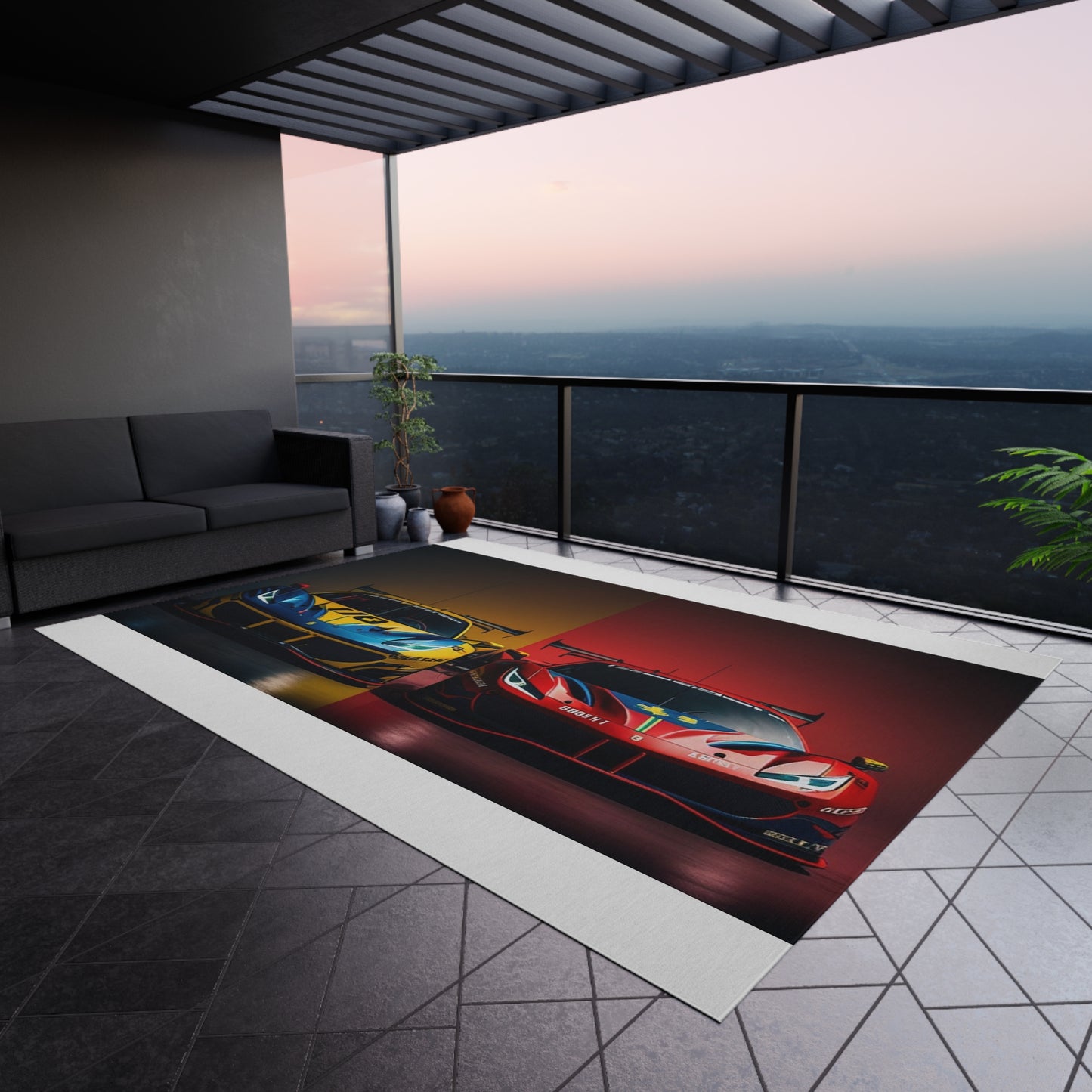 Outdoor Rug Ferrari Red Blue 3