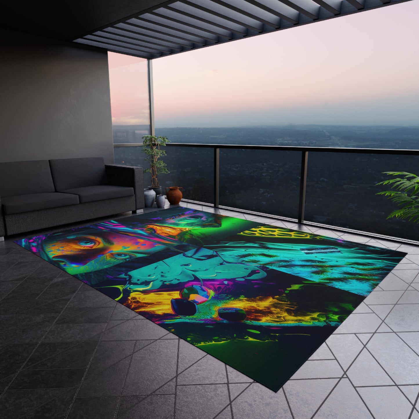 Outdoor Rug Florescent Glow 5